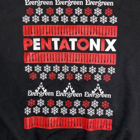 PENTATONIX HOLIDAY BLACK/RED KNIT SNOWFLAKE SWEATER SIZE XXLARGE HTF! - Picture 5 of 8